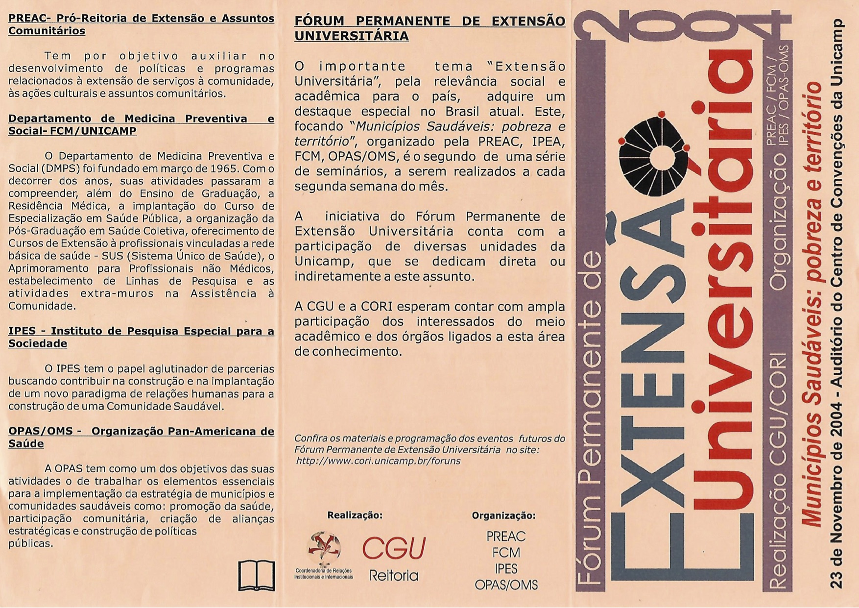 FÓRUM PERMANENTE UNICAMP 2004